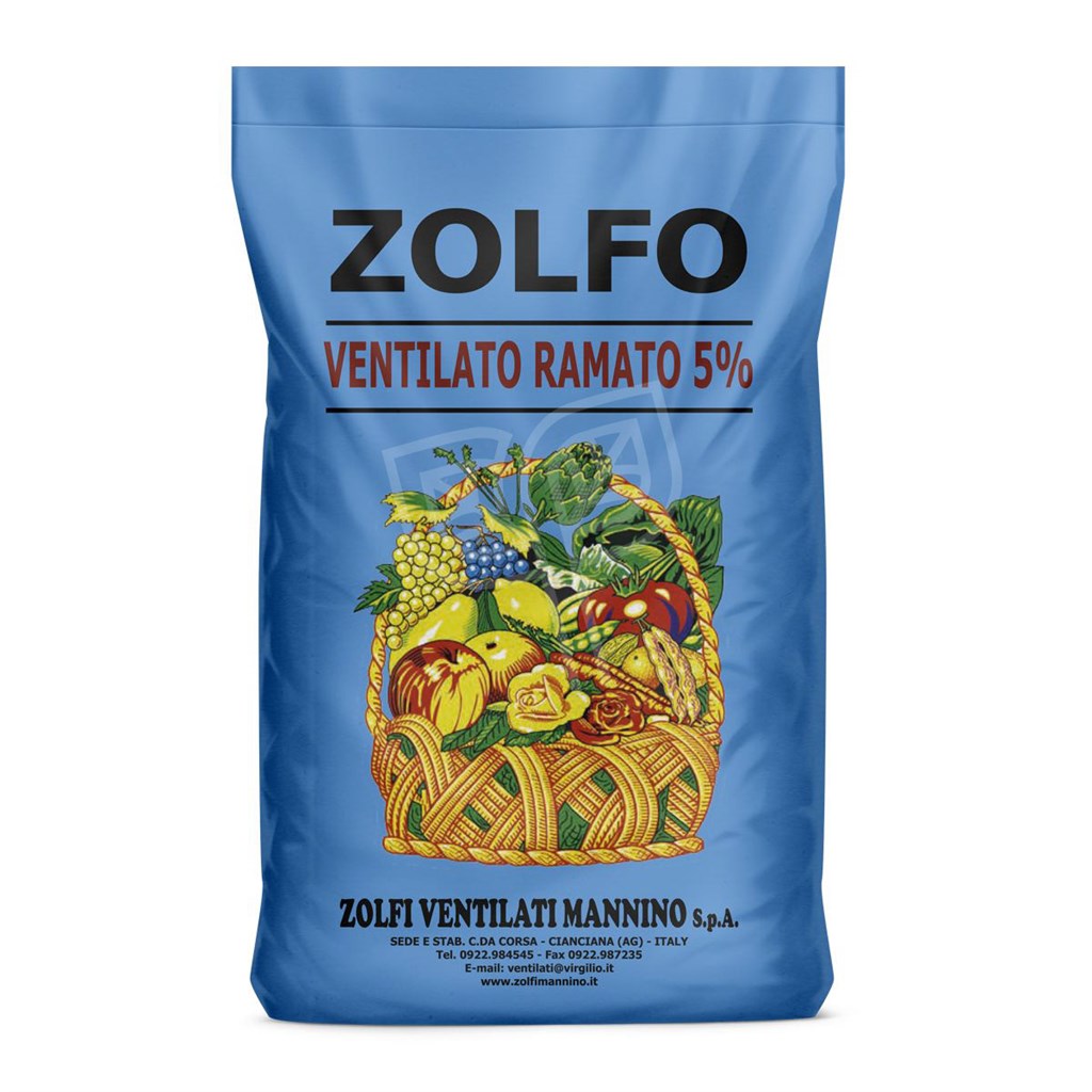 ZOLFO VENTILATO RAMATO 5% - KG 5 - FERTILIZZANTE - FUNGICIDA BIO MANNINO